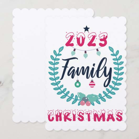 "2023 FAMILIE KERSTMIS" KAART (Voorkant / Achterkant)