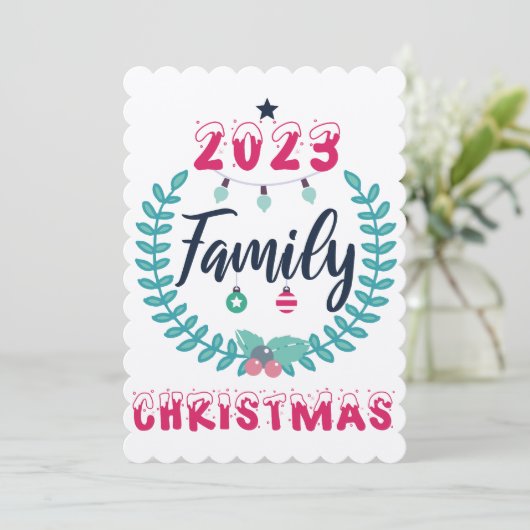 "2023 FAMILIE KERSTMIS" KAART (Staand voorkant)