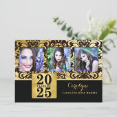 2023 Faux Gold en Black Elegant Class of Photo Kaart (Staand voorkant)