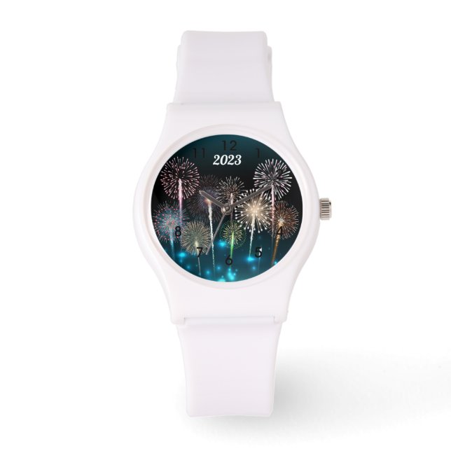 2023 Fireworks Happy New Year Watch Horloge (Voorkant)