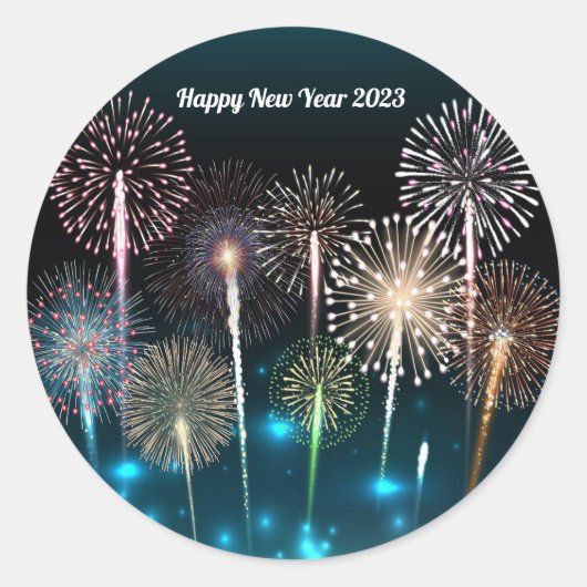 2023 Fireworks Nieuwjaar Classic Round Sticker (Voorkant)