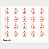 2023 Floral Chinese New Year of the Rabbit Ronde Sticker (Vel)