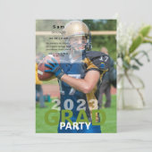 2023 Football Foto Graduation Party Kaart (Staand voorkant)