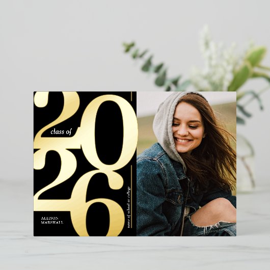 2023 Foto Black Gold Afstuderen Aankondiging (Staand Voorkant)