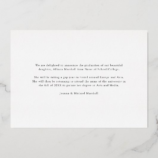 2023 Foto Black Roos Gold Afstuderen Aankondiging (Achterkant)