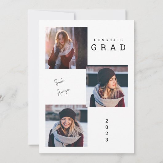2023 Fotocollage Afstudeerder Fotoaankondiging Kaart (Voorkant)