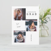 2023 Fotocollage Afstudeerder Fotoaankondiging Kaart (Staand voorkant)