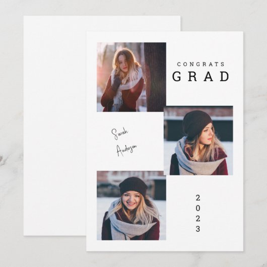 2023 Fotocollage Afstudeerder Fotoaankondiging Kaart (Voorkant / Achterkant)