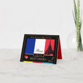 2023 Frans Flag & Eiffel Happy Nieuwjaar, Frankrij Kaart (Voorkant)