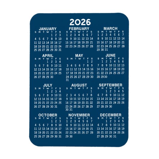 2023 Full Year Uitzicht Calendar - Basic Minimum Magneet (Verticaal)