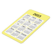 2023 Geel mini Calendar Magnet Magneet (Linkerzijde)