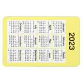 2023 Geel mini Calendar Magnet Magneet (Horizontaal)