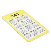 2023 Geel mini Calendar Magnet Magneet (Rechterzijde)