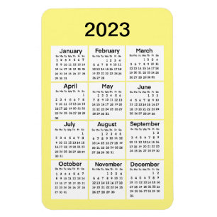 2023 Geel mini Calendar Magnet Magneet