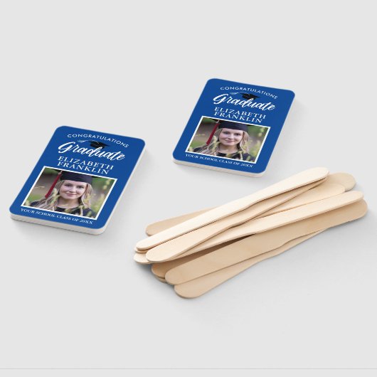 2023 Gefeliciteerd Afstuderen Schoolkleuren Foto h Handwaaier (Niet-gemonteerd)