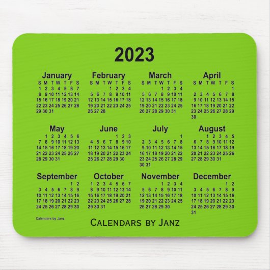 2023 Gele groene agenda van de Janz-Muismat Muismat (Voorkant)