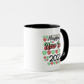 2023 Gelukkig nieuwjaar kleurrijke tekst en harten Mok (Voorkant rechts)