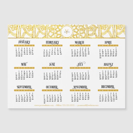 2023 Gold Lotus Monogram Business Agenda (Voorkant)