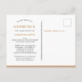 2023 Gold Modern Script Simple Photo Afstuderen Aankondigingskaart (Achterkant)