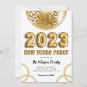 2023 Gold New Years Party Invitation Kaart (Voorkant)