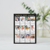 2023 Gold Script Modern Family 12 Fotokalender Briefkaart (Staand voorkant)