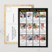 2023 Gold Script Modern Family 12 Fotokalender Briefkaart (Voorkant / Achterkant)