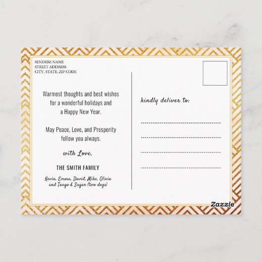 2023 Gold Script Modern Family 12 Fotokalender Briefkaart (Achterkant)