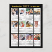 2023 Gold Script Modern Family 12 Fotokalender Briefkaart (Voorkant)