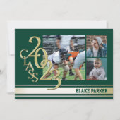 2023 Gold Varsity Stripe Afstuderen Tri Photo Gree Kaart (Voorkant)