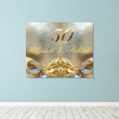 2023 Golden Wedding 50th Wedding Jubileum Canvas Afdruk (Insitu (Houten vloer))