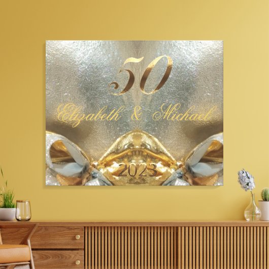 2023 Golden Wedding 50th Wedding Jubileum Canvas Afdruk (Insitu (Woonkamer))