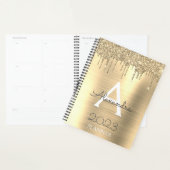 2023 Gouden Glitter Moderne Monogram Planner (Display)