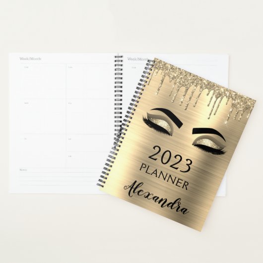 2023 Gouden Glitter Schitterende Wimpers Glam Planner (Display)