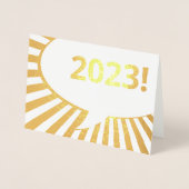 2023 Goudfoliekaart met komiek Folie Kaarten (Voorkant)