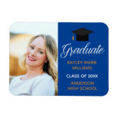 2023 Graduate Photo Blue Graduation Announcement Magneet (Horizontaal)