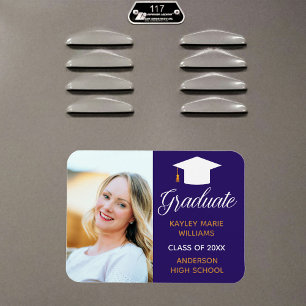 2023 Graduate Photo Purple Graduation Announcement Magneet