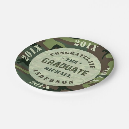 2023 Graduation Party Camouflage Custom Camo Papieren Bordje (Gekanteld)