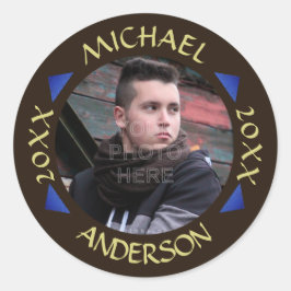 2023 Graduation Party Foto gepersonaliseerd Modern Ronde Sticker