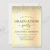 2023 Graduation Party Glitter Gold Black Kaart (Voorkant)