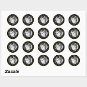 2023 Graduation Party Photo Black Gold Mod Stripes Ronde Sticker (Vel)