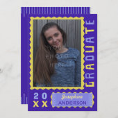 2023 Graduation Party Photo Cute Paars Yellow Mod Kaart (Voorkant / Achterkant)