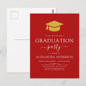 2023 Graduation Party Red Gold Color Option Briefkaart (Voorkant / Achterkant)