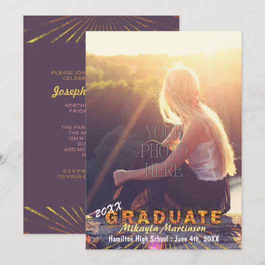 2023 Graduation Party Sunshine Colors Boho Chic Kaart (Voorkant / Achterkant)