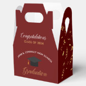 2023 Graduation Red Gold Streamers Custom Party Bedankdoosjes (Geopend)
