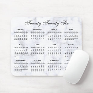 2023 Gray and White Marble Calendar Muismat