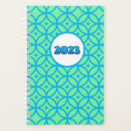 2023 Groen blauw Cirkelpatroon Moderne Planner