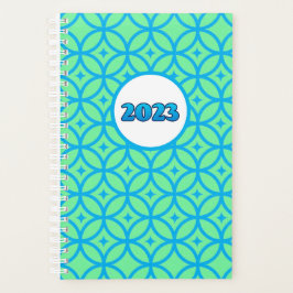 2023 Groen blauw Cirkelpatroon Moderne Planner