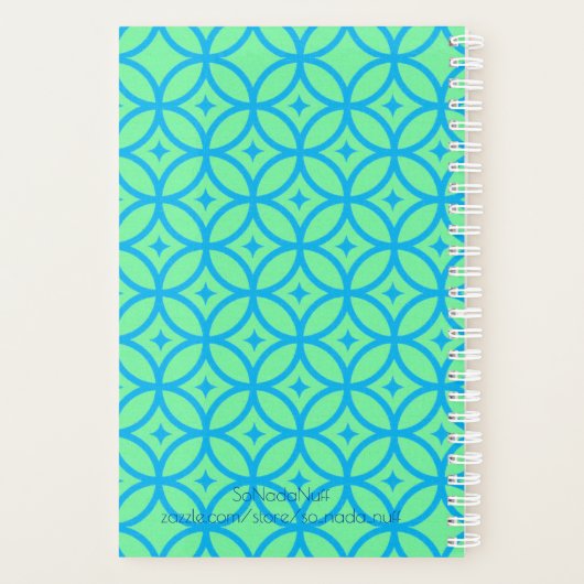 2023 Groen blauw Cirkelpatroon Moderne Planner (Achterkant)