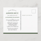 2023 Groen modern, eenvoudig Afstuderen van de Fot Aankondigingskaart (Achterkant)