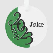 2023 Groene aangepaste klasse foto Ornament (achterkant)